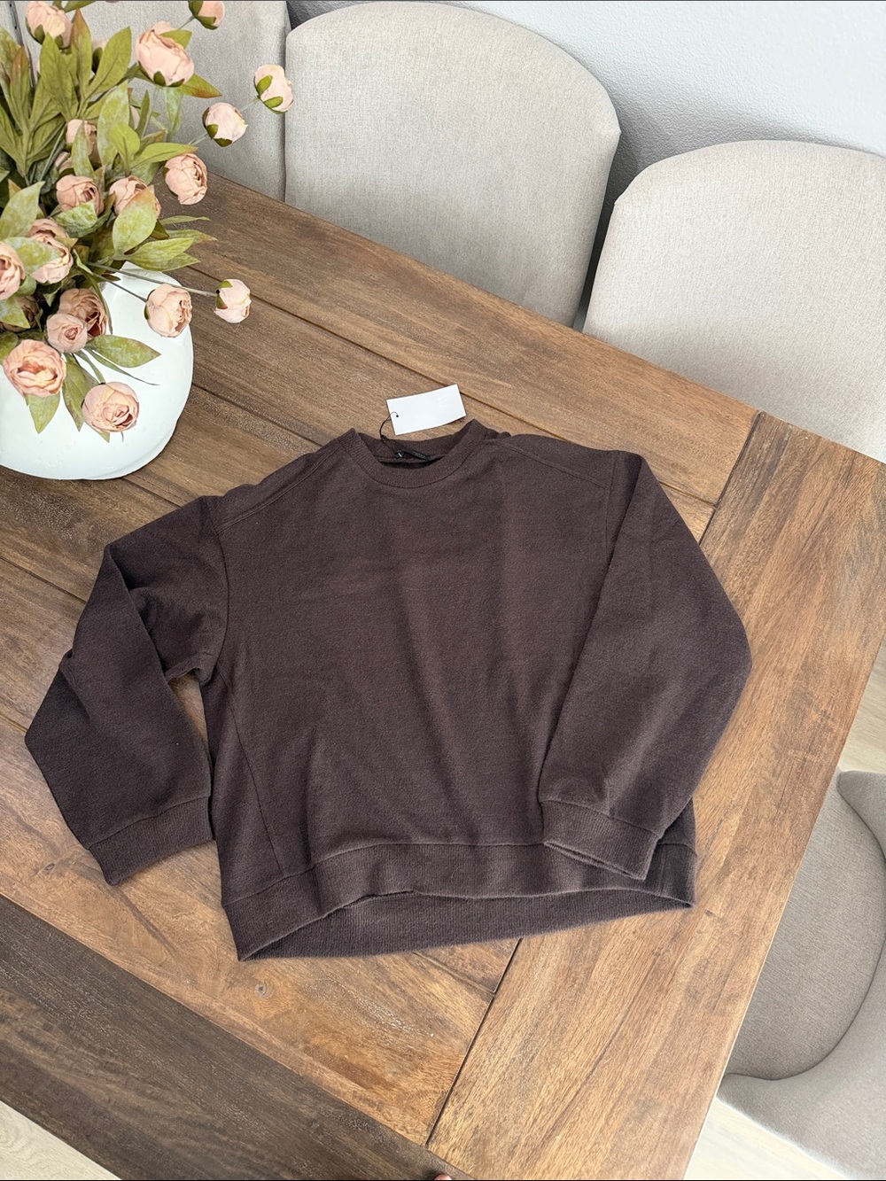 Zara Cozy Home Holiday Brown Fleece Loungewear Set